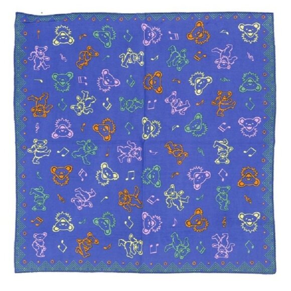 New Blue Music Dancing Bears Grateful Dead Bandana Deadhead Headband Mask NWT - Picture 1 of 4
